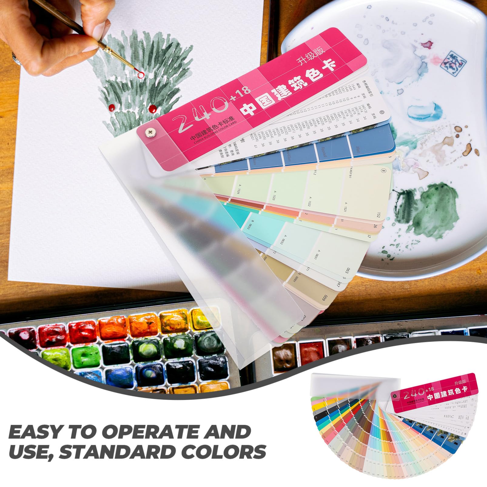 Palette Portable Cartes de Couleur de Peinture Architecture 258 Nuances Outil de Correspondance des Couleurs pour Artistes