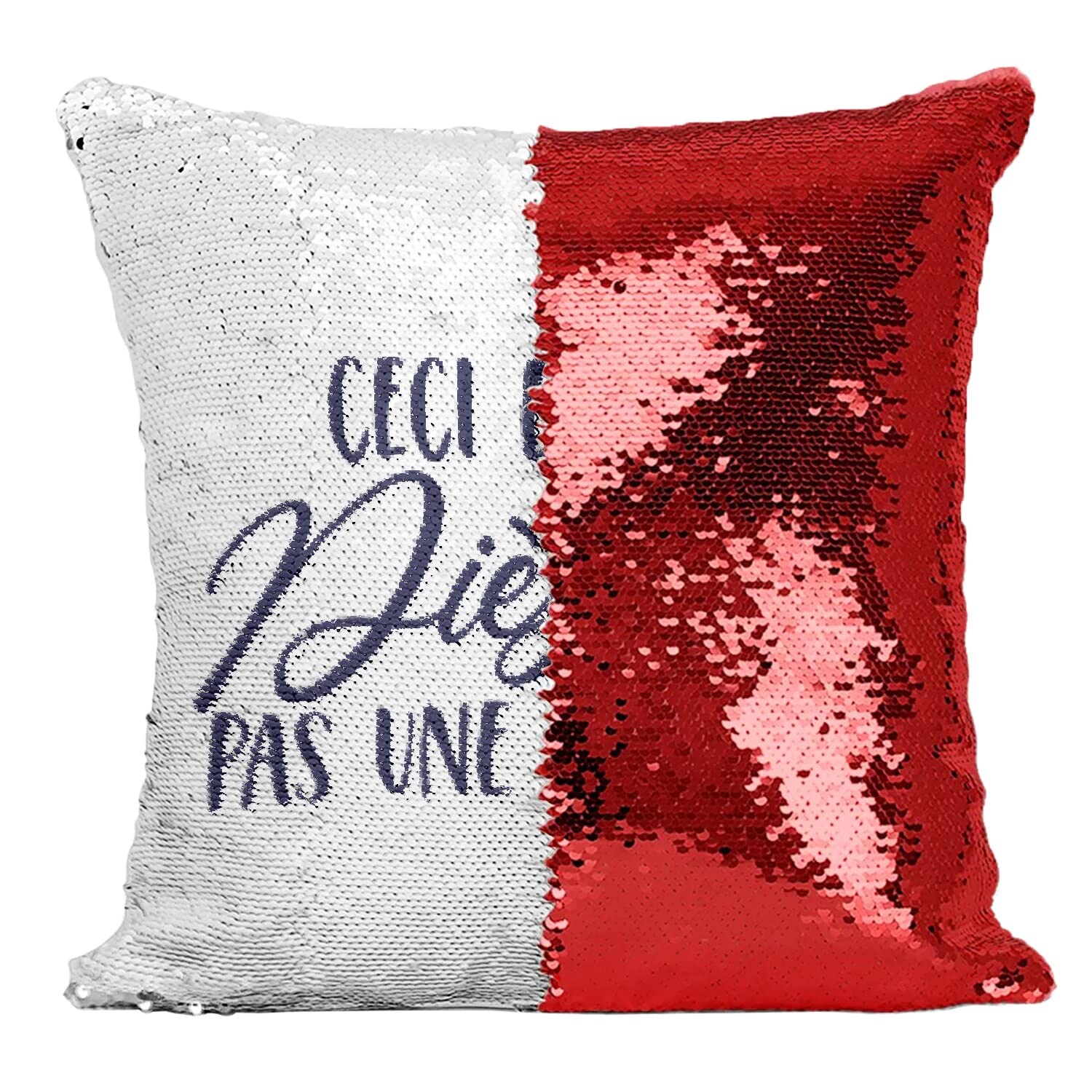 Coussin paillettes rouge diese musique idee cadeau originale pour musicien