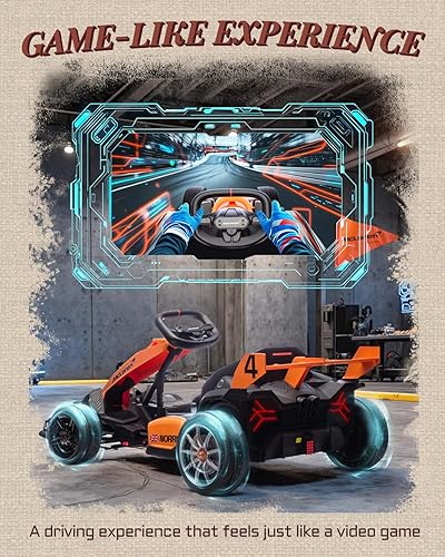 Miniatura 6 de Go Kart eléctrico con licencia McLaren para niños, 36 V 9 AH alimentado por batería de kart con asiento ajustable, carrito loco para niños con dos