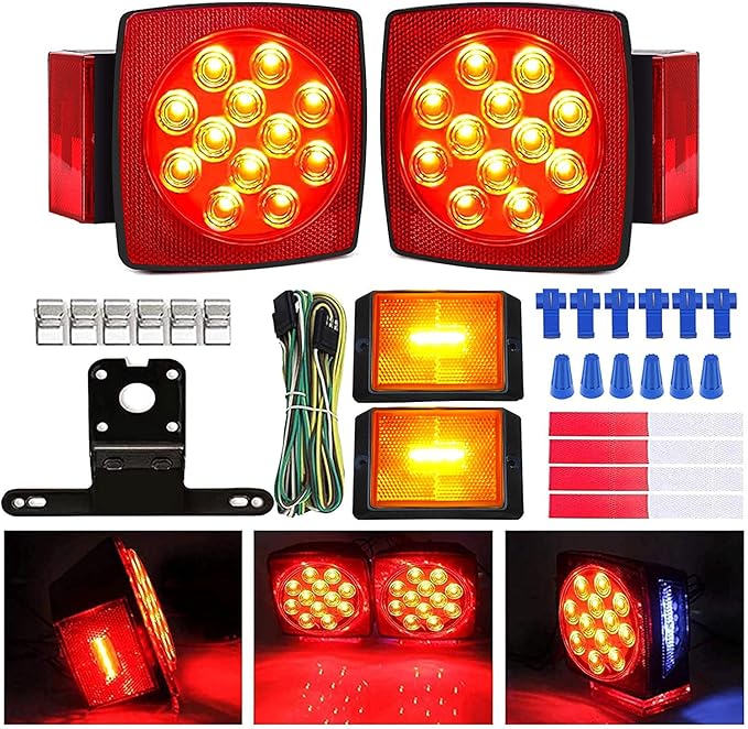 Submersible LED Trailer Lights Kit, 12V Waterproof Brake