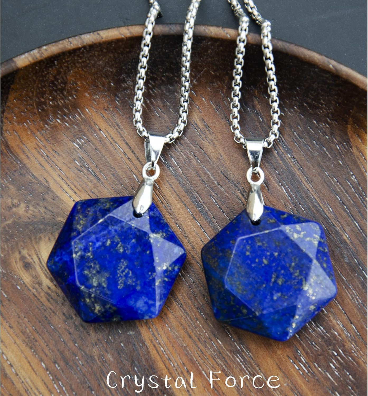 Genuine Lapis Lazuli Hexagram Star Necklace Healing Crystal Pendant, Adjustable Natural Gemstone Necklace Reiki Quartz Jewelry for Men Women - Image 4