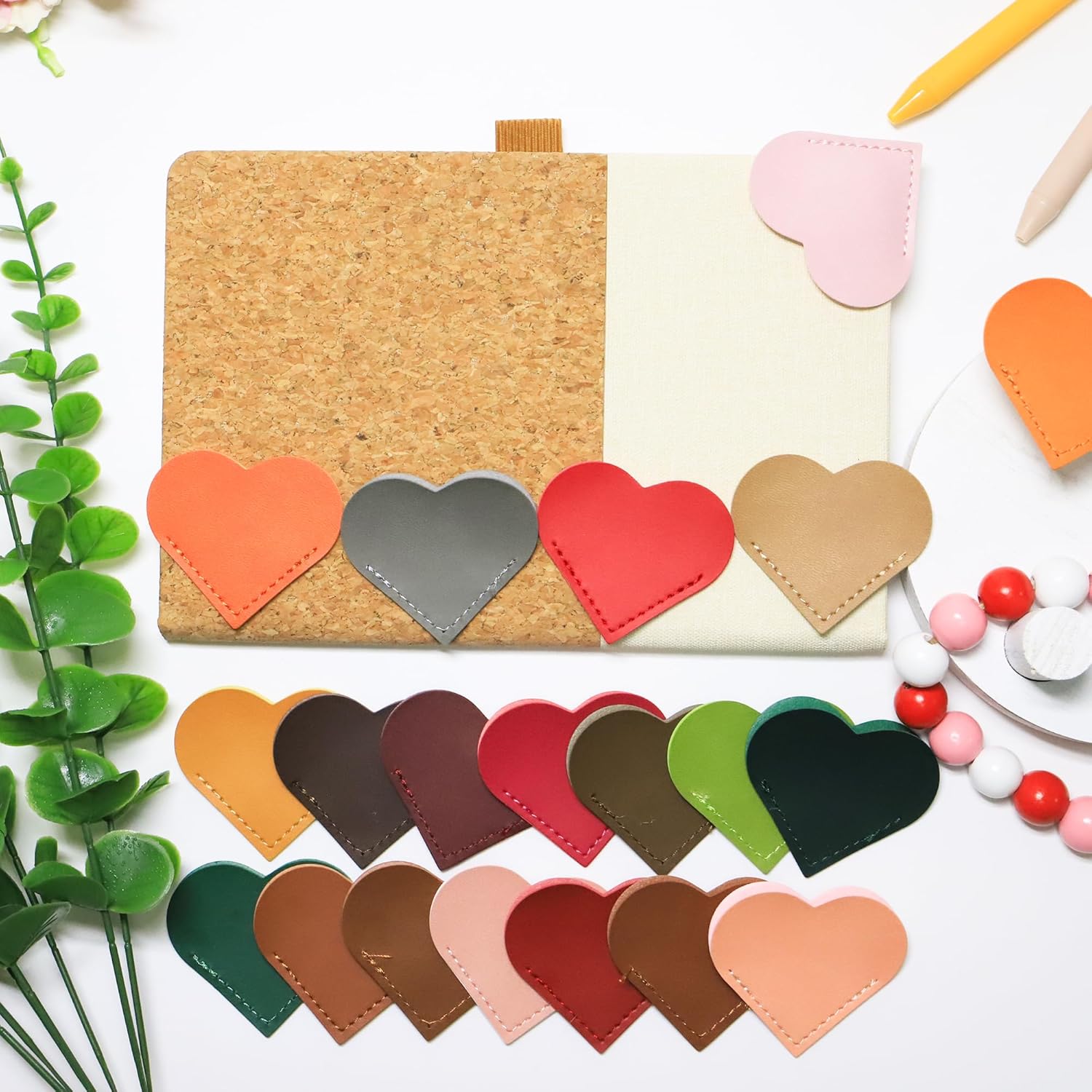 60pcs Leather Heart Shape Bookmark Cute Page Corner Bookmark Lovers Gifts Accessories Clips for Reading Gifts for School Office Bookworm Present Home (Classic) - Image 7