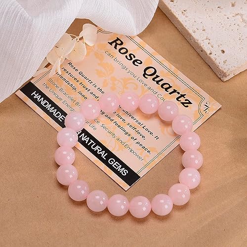 Vista 565 de MASSIVE BEADS Pulsera elástica de yoga hecha a mano con piedra natural, cristal curativo, energía, regalos para adultos unisex de 0.157 in, 0.236