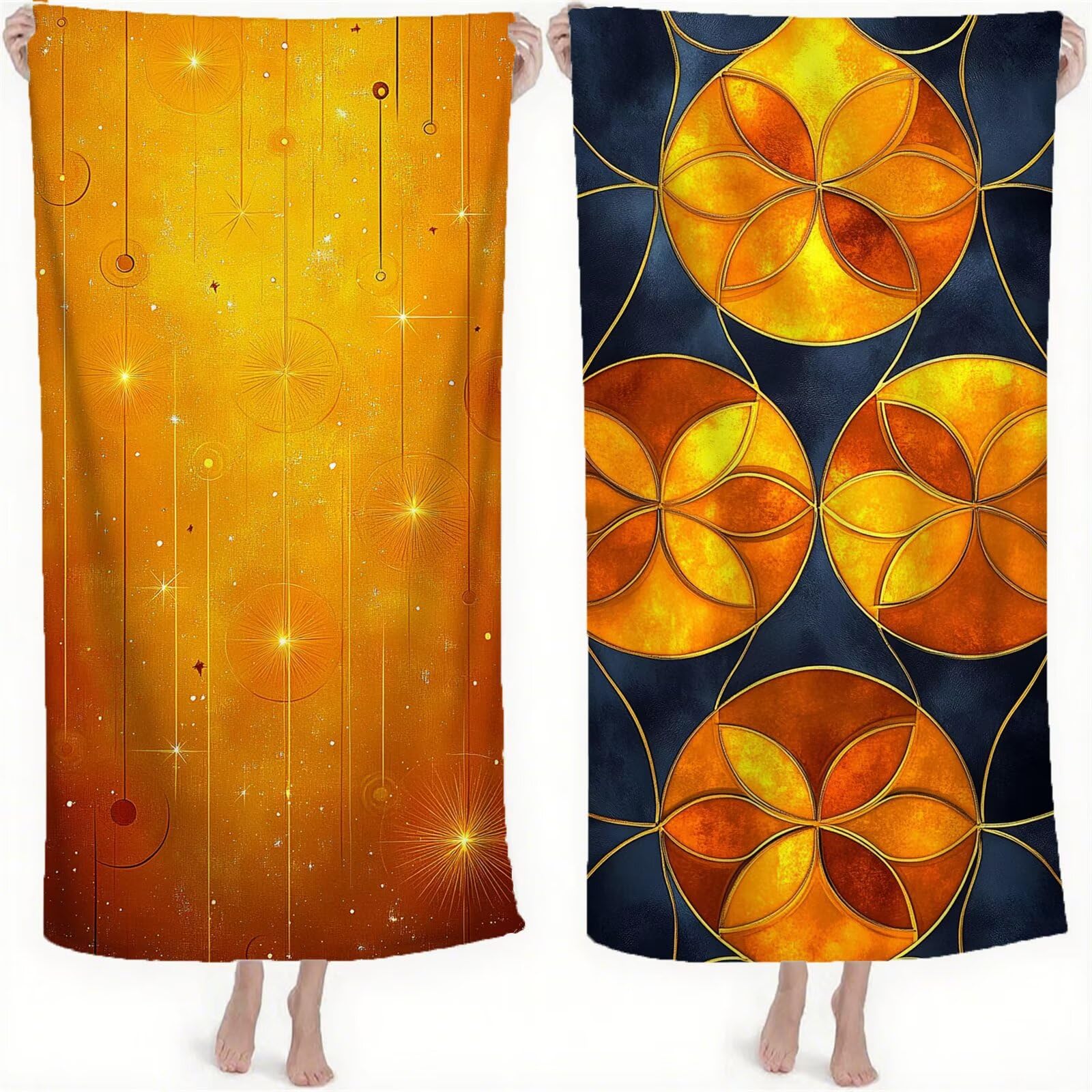 Serviette de Plage XXL 220x100 cm Anti Sable et Séchage Rapide Microfibre Drap de Plage Serviette de Bain Grande Taille Drap de Bain pour Homme Femme Voyages Natation Camping Pique Nique Orange S-613