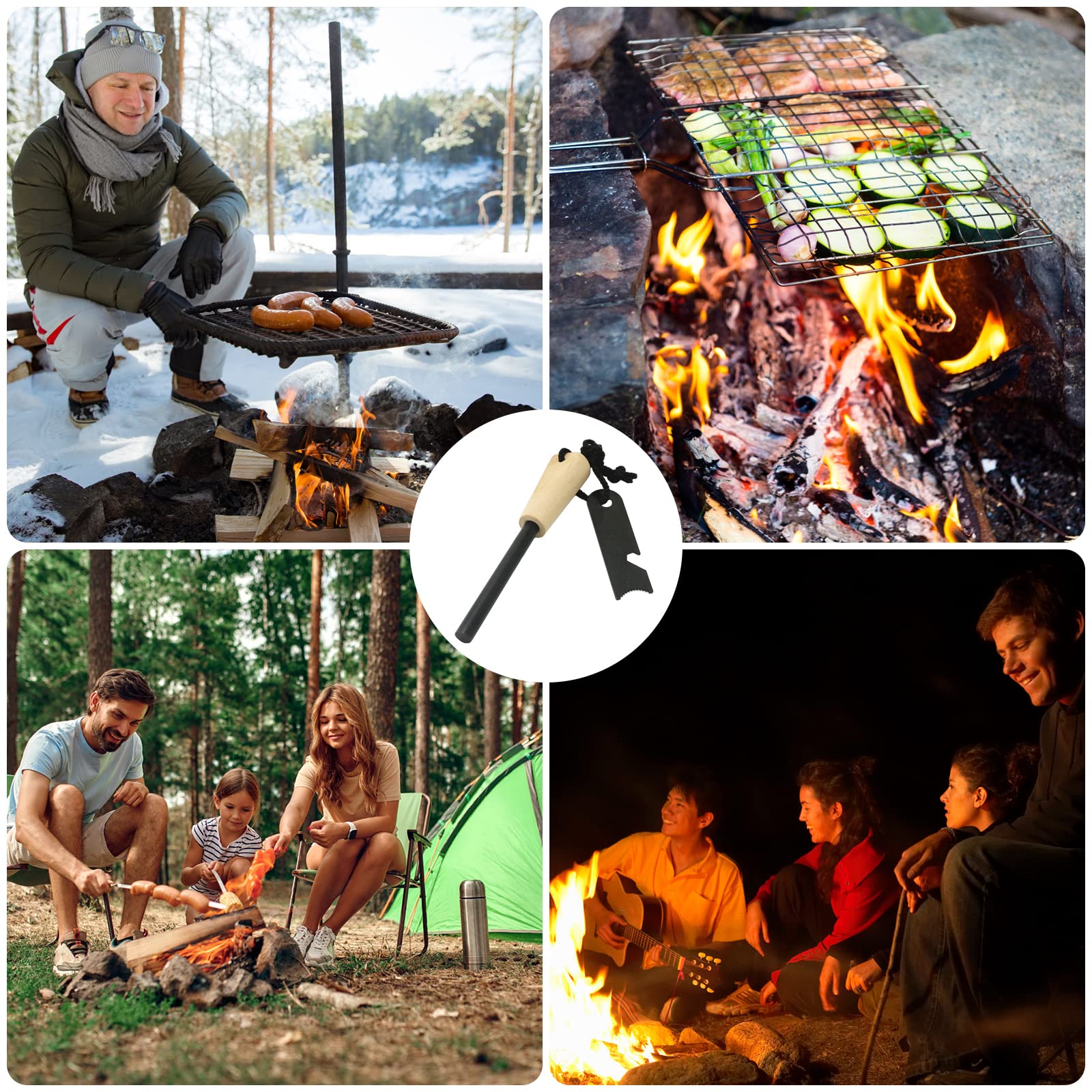 Newaner Arrancador de Fuego de Acero y Magnesio para Camping, Aire Libre y Supervivencia