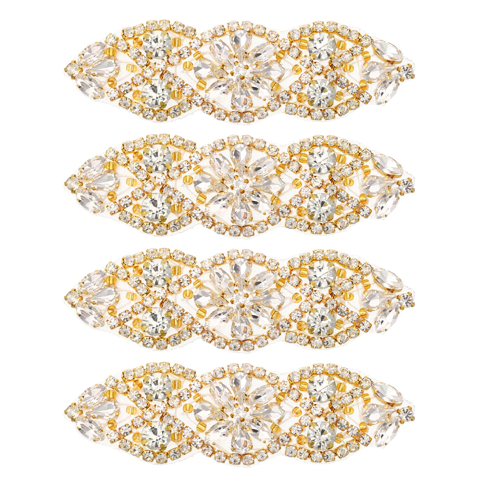 Applique en strass à coudre uxcell dorée pour ceinture de bal et fête de mariage