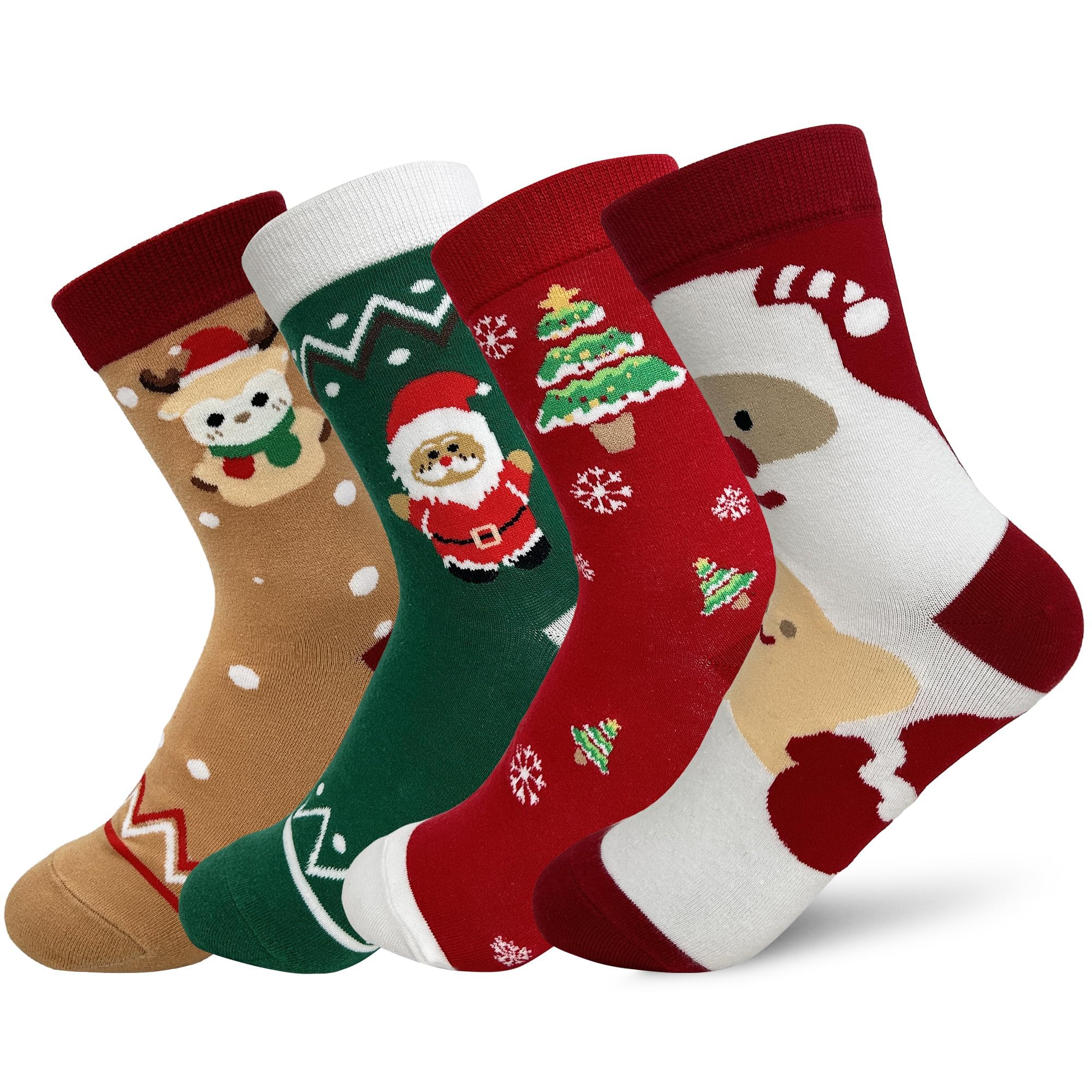 Photo 1 of ***PACK OF 2***KRJ 2025 Christmas Socks Collection 4Pack Fun Cute Crew Socks for Women Xmas Socks Funny Novelty Holiday Gift
