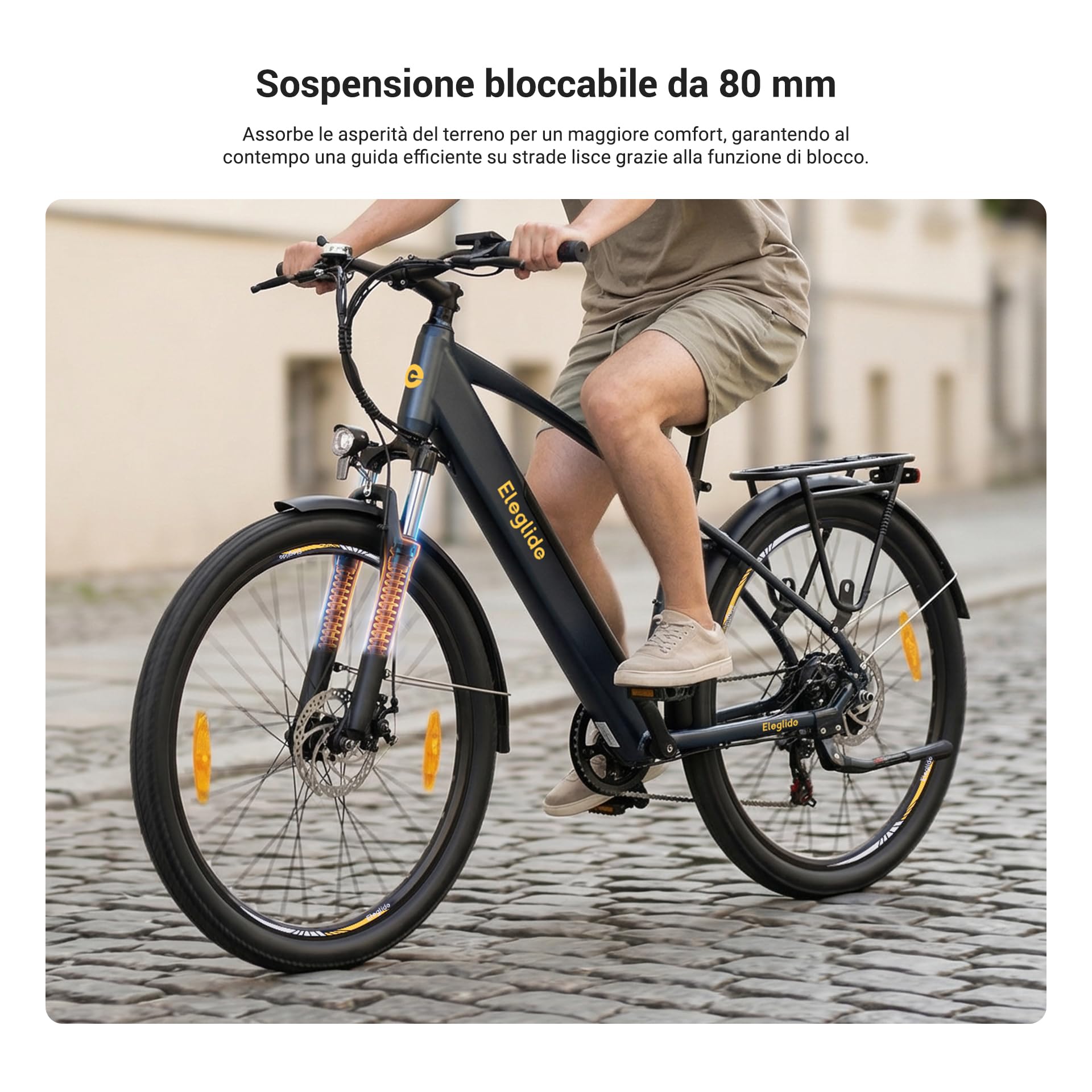 Eleglide Bicicletta elettrica, bicicletta elettrica T1, 27,5", da trekking, con batteria da 13 Ah, gamma lunga, 100 KM, motore da 250 W, Shimano a 7 ozze, per uomo e donna, freni a doppio disco