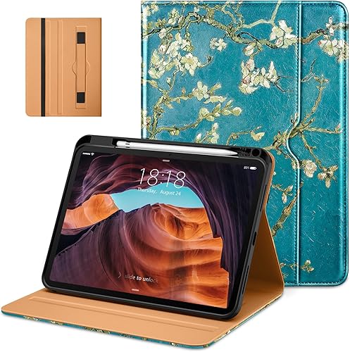 Miniatura 9 de DTTO Funda para iPad (A16) de 11ª generación de 11 pulgadas 2025, funda para iPad de 10.9 pulgadas 2022, funda de cuero prémium con soporte para Rojo