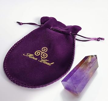 Amethyst Healing Crystal Wand Pointed & Faceted Prism Bar for Reiki Chakra Meditation Therapy Deco, Small gemstomes are Gifts (Colors May Vary Due Natural Properties)