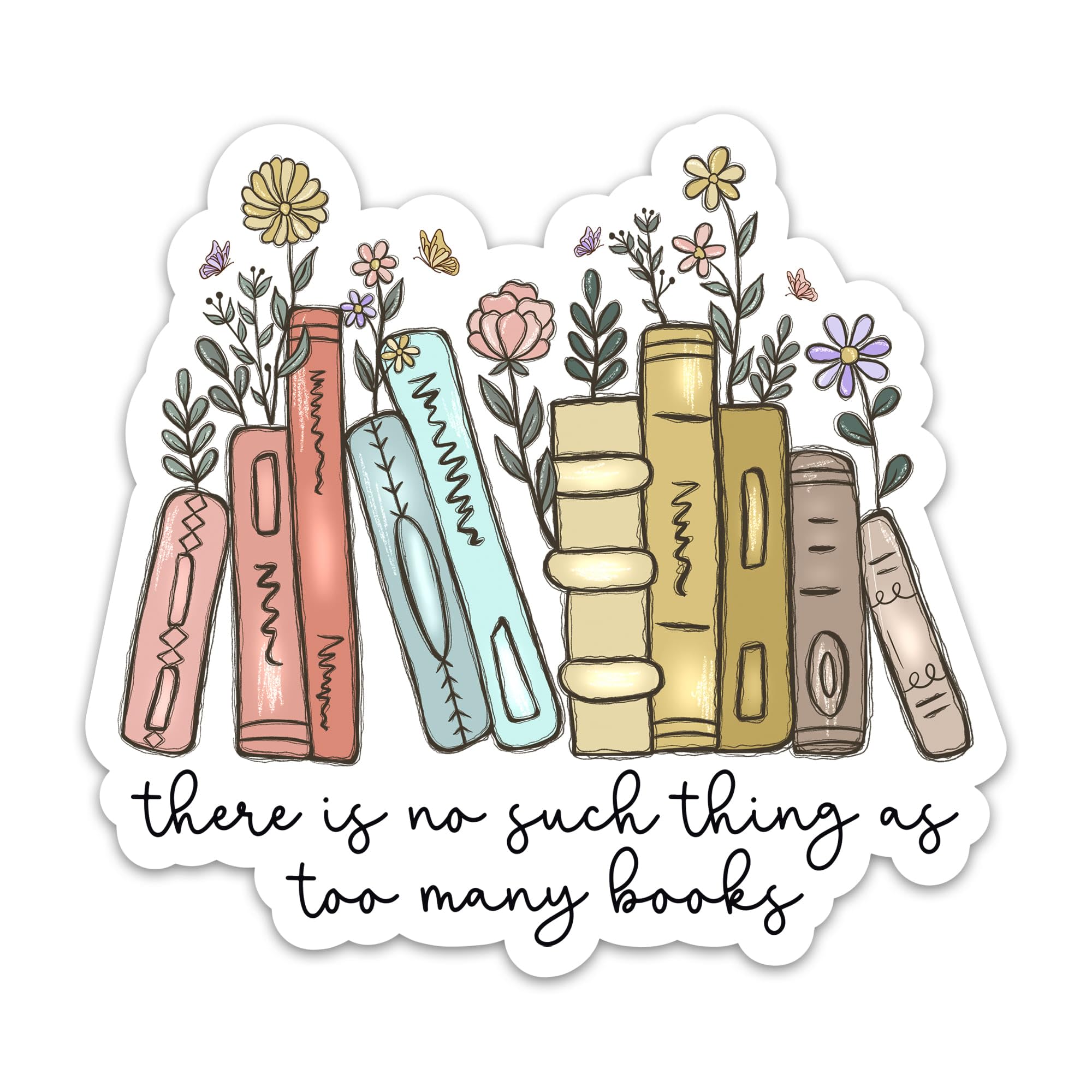 Autocollant There is No Such Things As Too Many Books : sticker vinyle anti-rayures pour liseuse