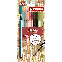 STABILO Pen 68 – Pennarello Premium – NatureCOLORS Edition – Astuccio da 10 – Colori assortiti