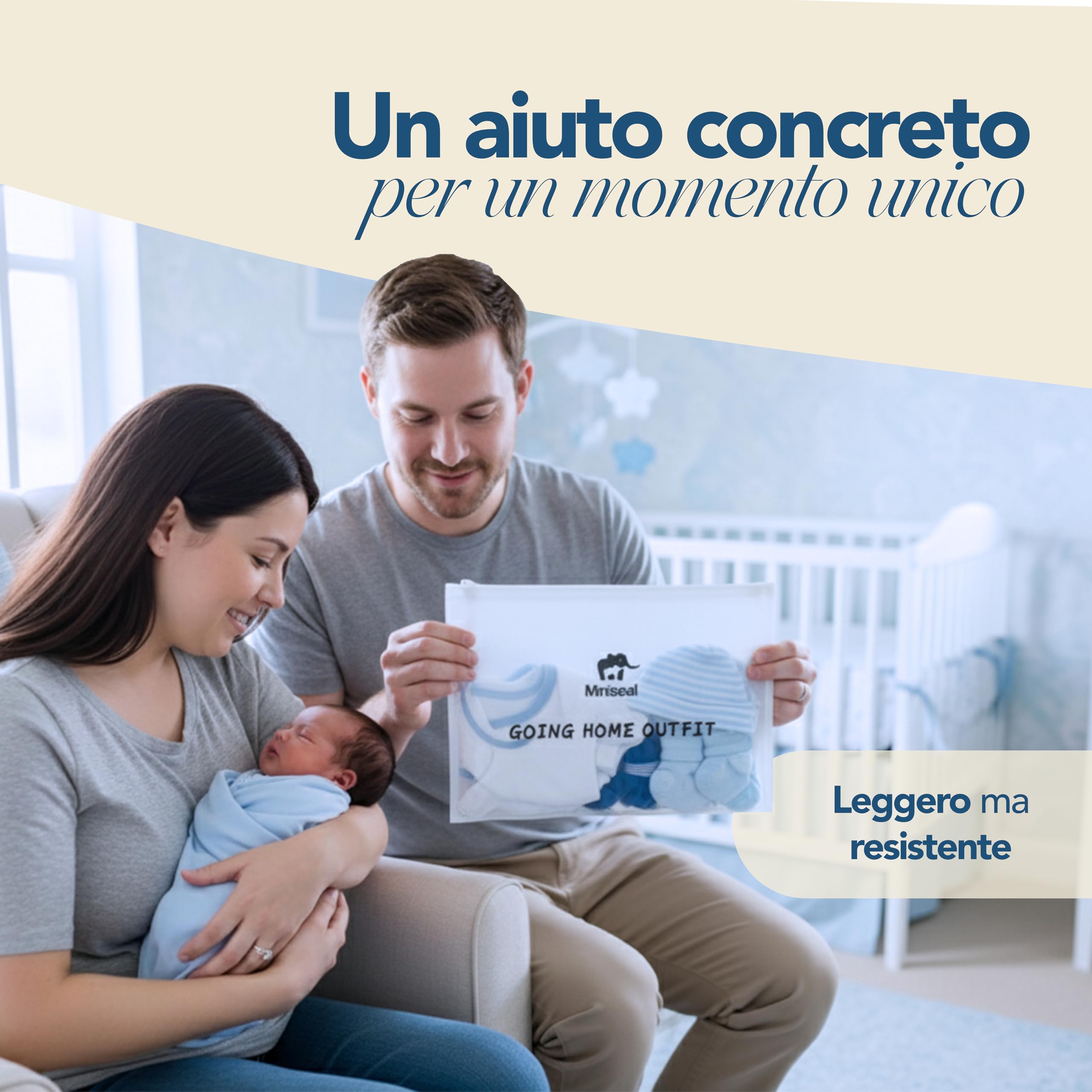 Bustine Corredino Neonato Ospedale Set 15 Pezzi Impermeabile Chiusura Zip