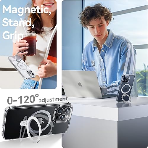 Miniatura 3 de CASEKOO Funda con soporte magnético oficial original para iPhone 15 Pro compatible con MagSafe protección militar contra caídas de 16 pies funda