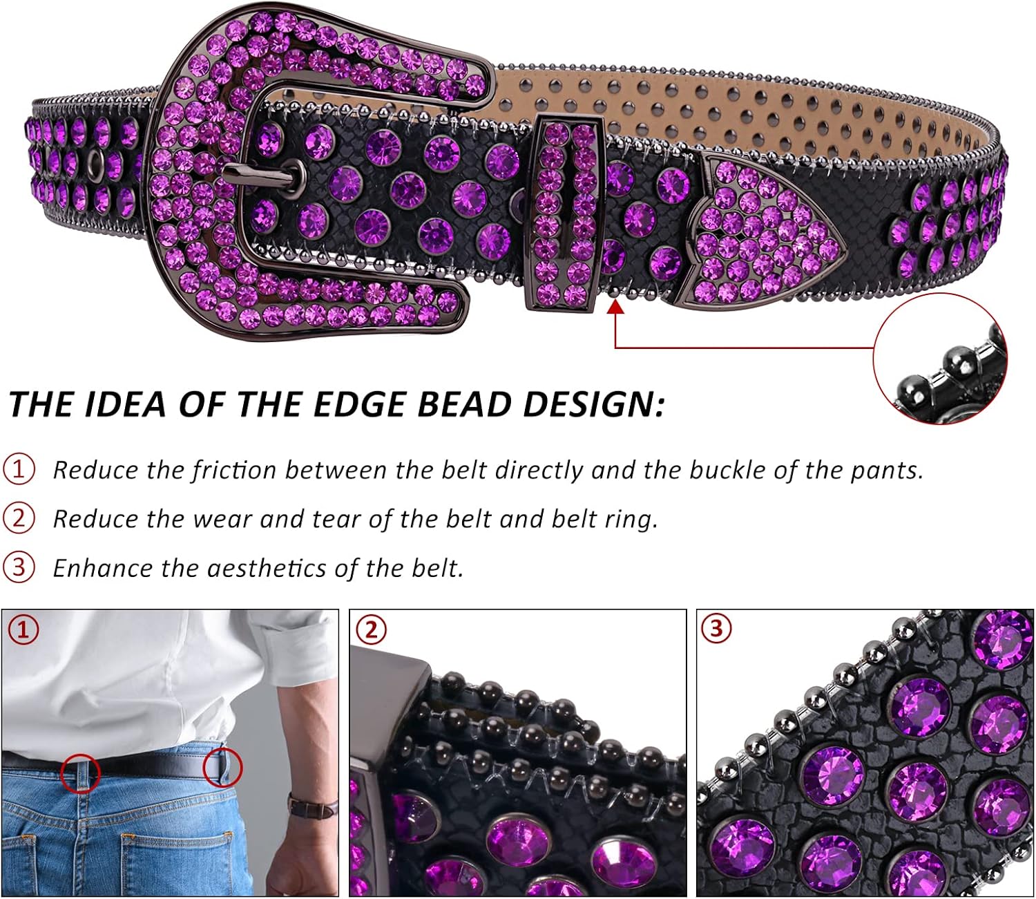 TINIDI Western Bling Bling Rhinestone Belts For Men Women Fashion Crystal Studded Leather Diamond Belts For Jeans