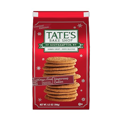 Tate's Bake Shop Galletas de jengibre, galletas navideñas, 6.5 onzas