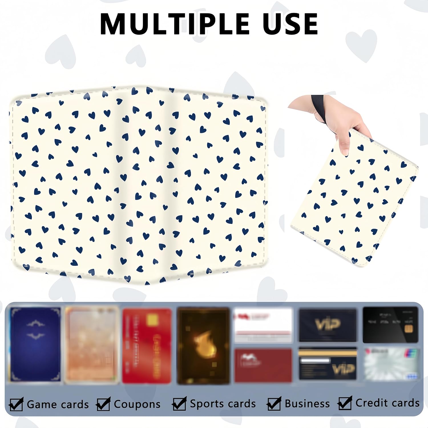 Card Binder 4 Pockets Zip Trading Card Binder for 400 Cards, PU Collection Binder with Removable Sleeves for 50 Pages, Portable Collector Album, Card Book for Game Card, Sports Cards, Gifts