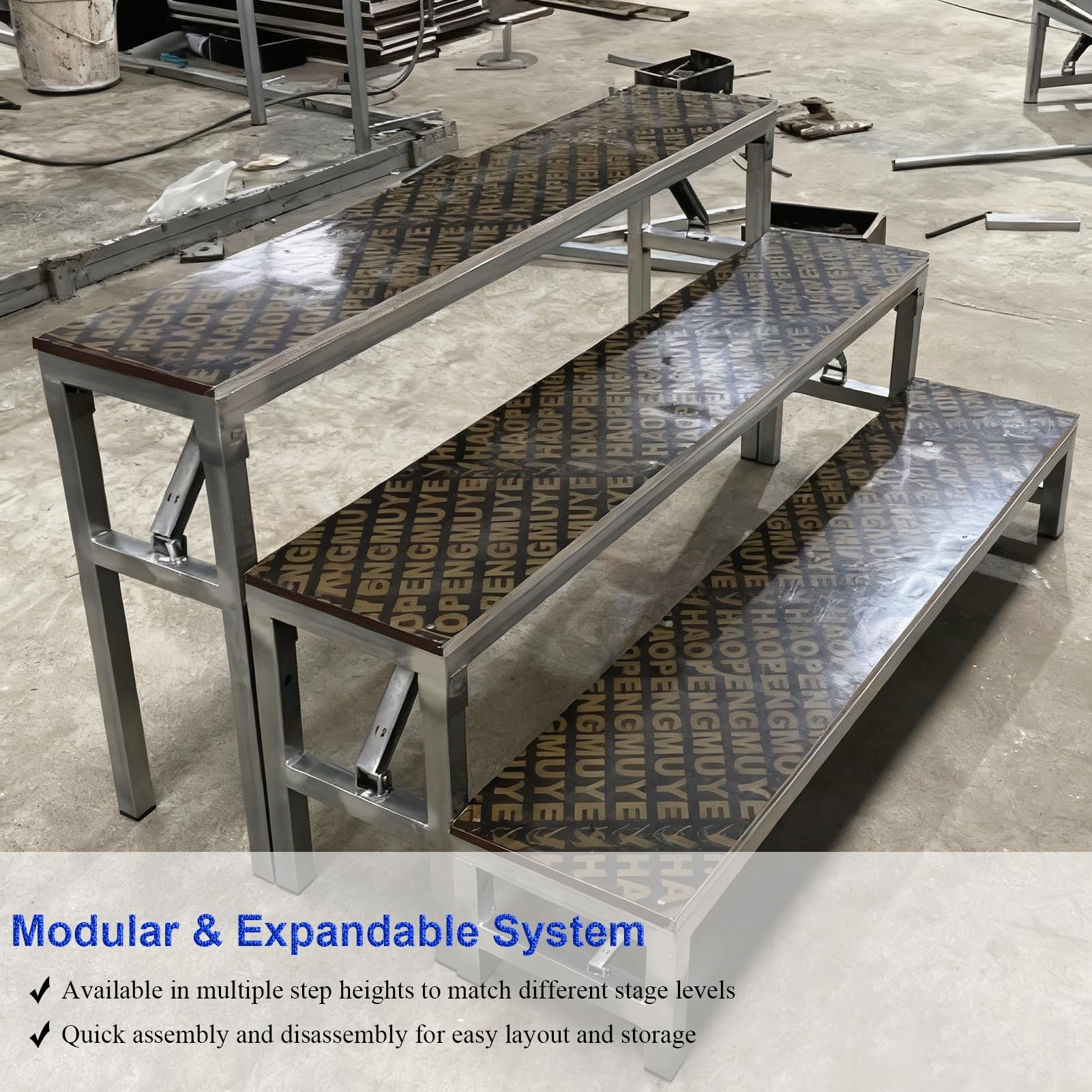 Estrade Escalier de Scène Pliable et Portable, Petit, Plateforme pour Spectacle, Marches pour Chœur, Escalier Événementiel à une Marche(H30cm(11 3/4"))