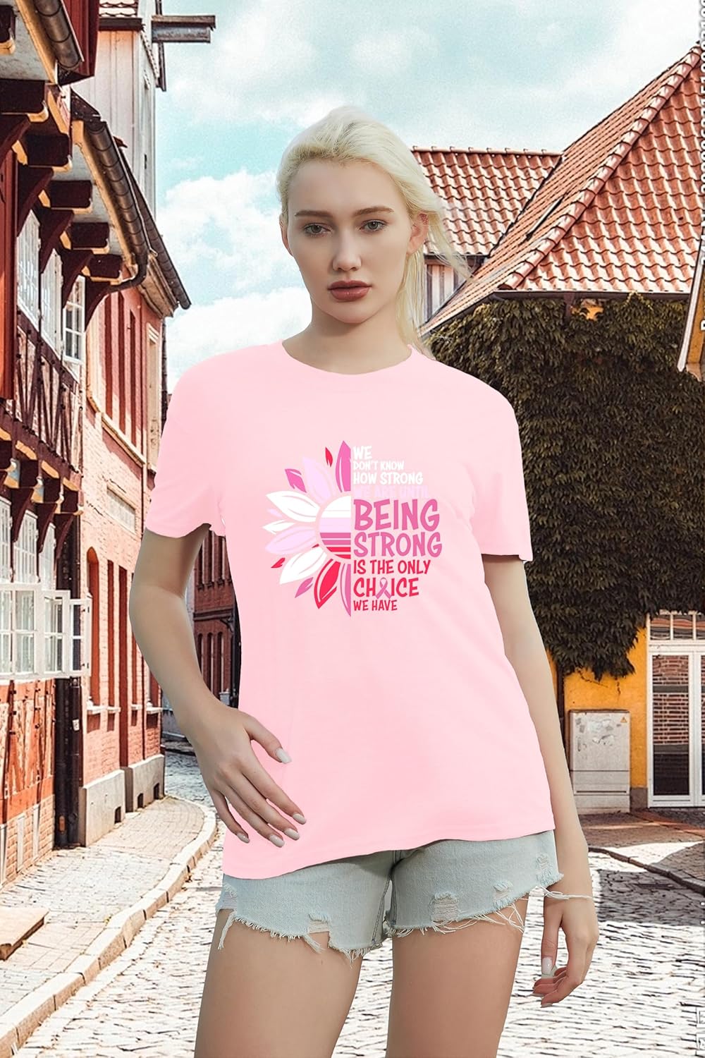 breast cancer shirts for women sunflower pink ribbons t-shirt breast cancer awareness tee tops pink1 small