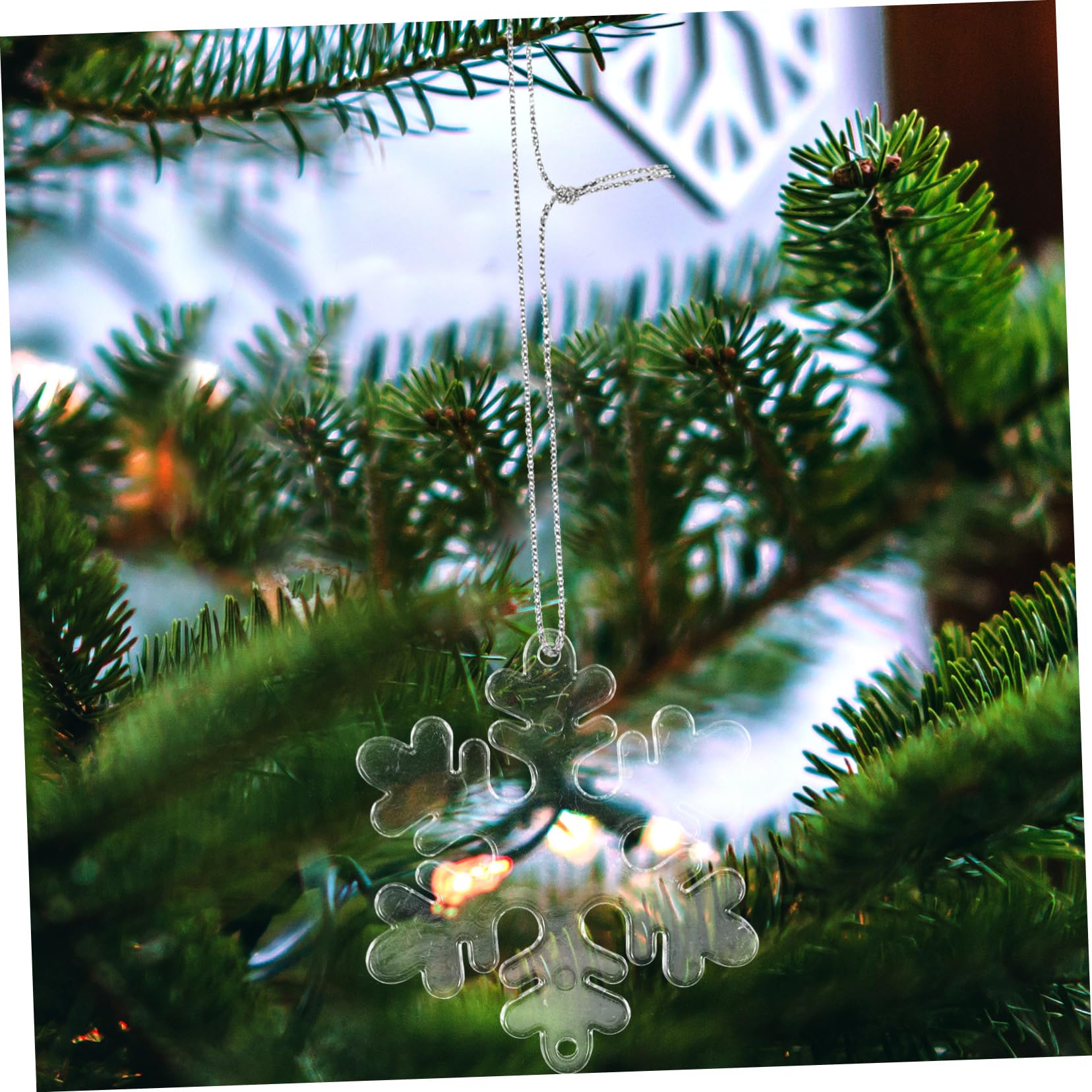 TOPBATHY 400 Pièces Flocon De Neige Transparent Pendentif Sapin De Noel Décor d'arbre De Noël Décoration De Flocon De Neige Suspendue De Noël Pendentif De e De Acrylique