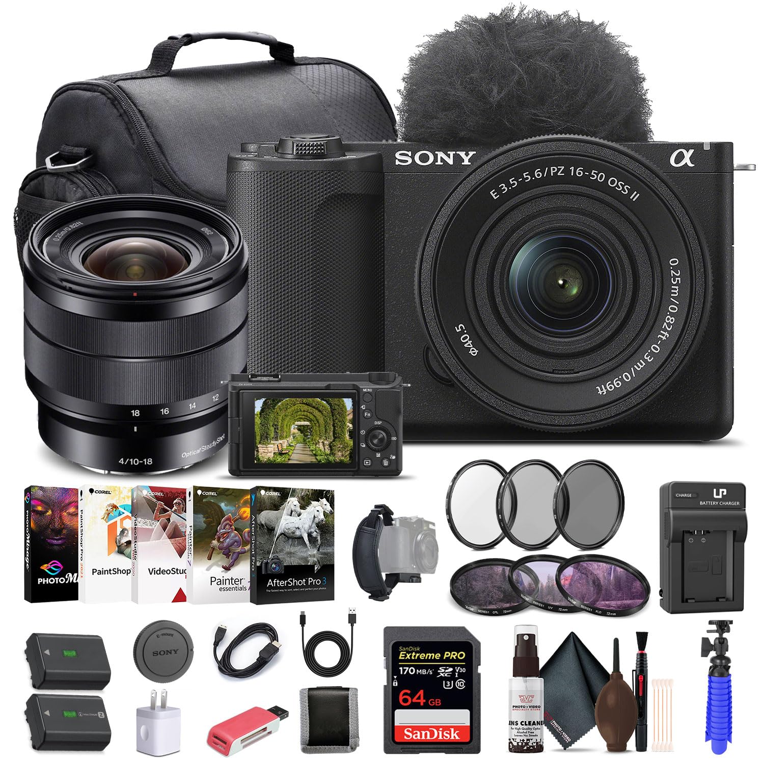 sony alpha zv e10 ii mirrorless camera 16 50mm lens black z Pr