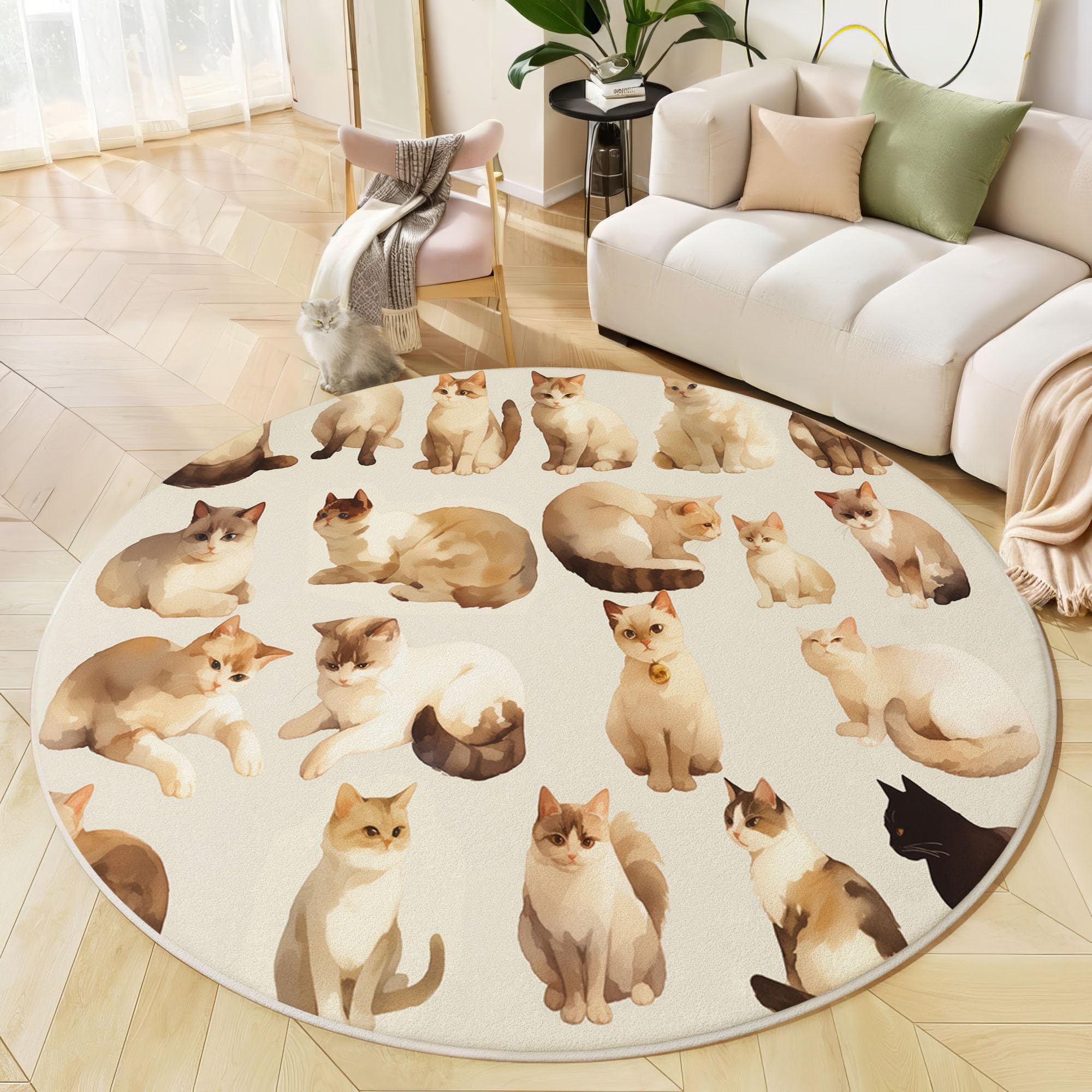 Tapis rond salon pour décoration de balcon et cuisine