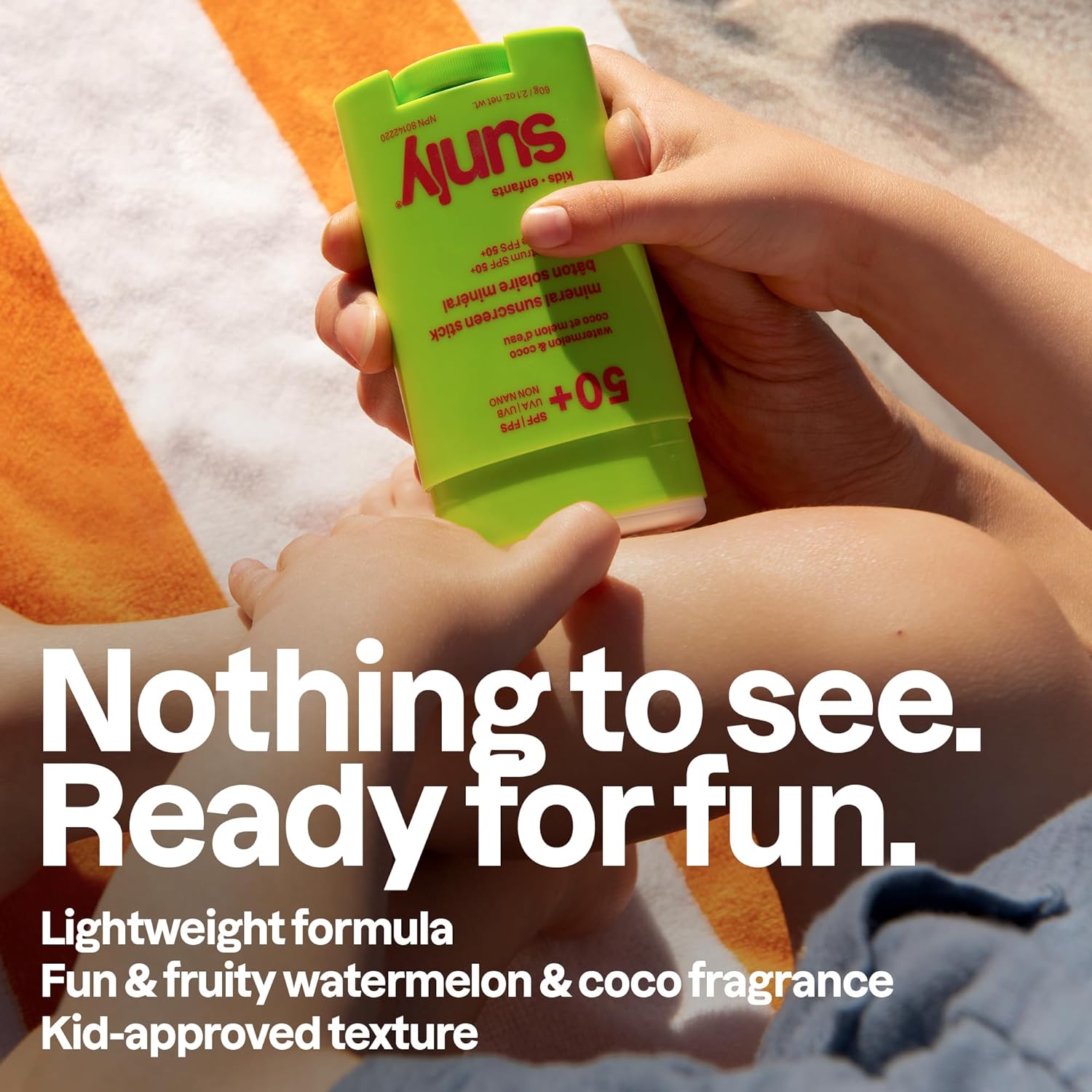 ATTITUDE Kids Mineral Sunscreen Stick SPF 50, Broad Spectrum Zinc Oxide, EWG Verified, Non-Nano, Mess-Free Stick for Face & Body, Lightweight Non-Greasy, Vegan, Watermelon & Coco Scent, 2 Oz