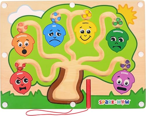 SPARK & WOW Magnetic Maze | My Emotions Tree | Toddler Magnetic Board | Six Emotions & Colors | Ages 18+ Months | Emotional Regulating Tools for Kids