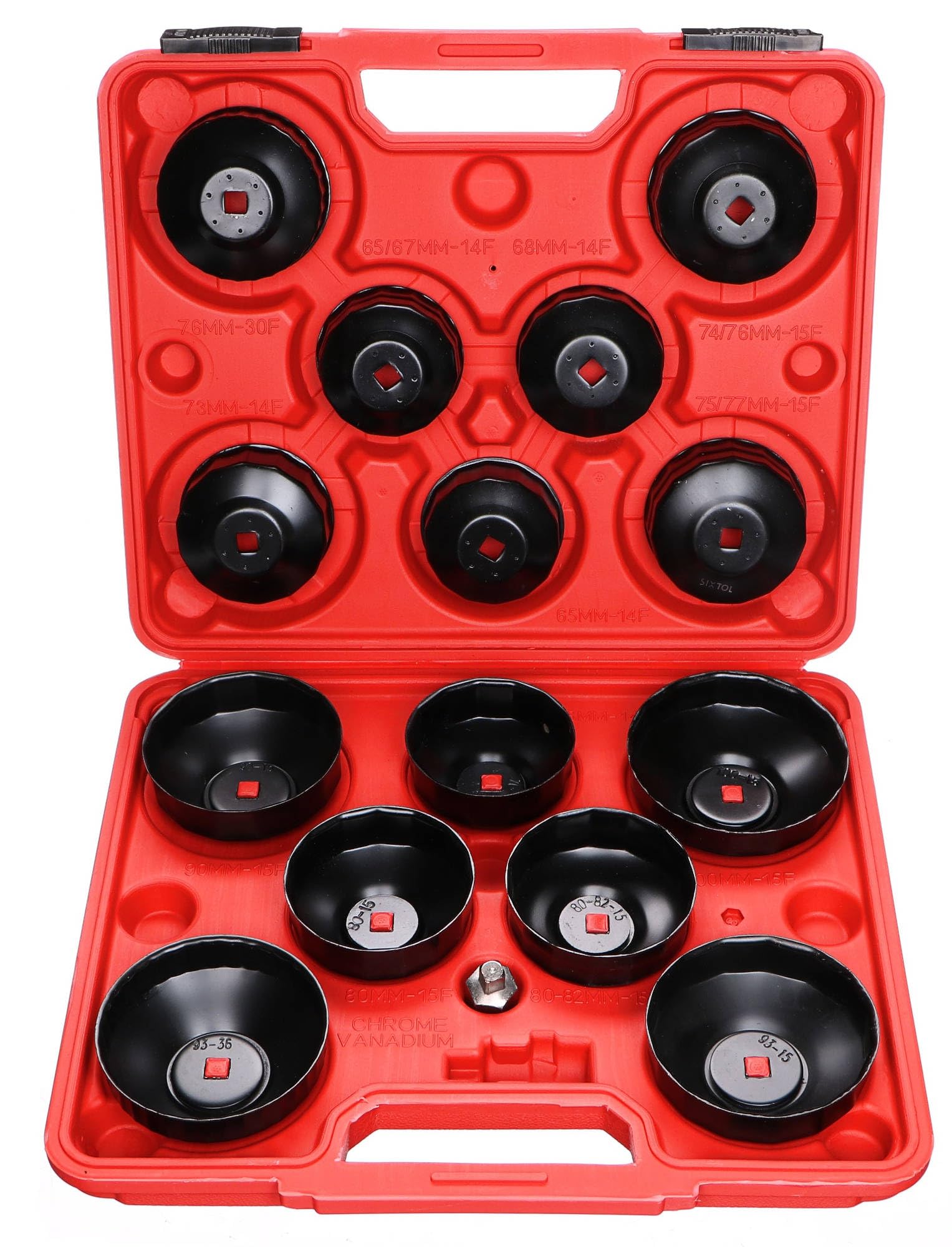 SIXTOL Mechanical Oil Wrench 14 Oil Filter Wrench 1/2 Inch, Red