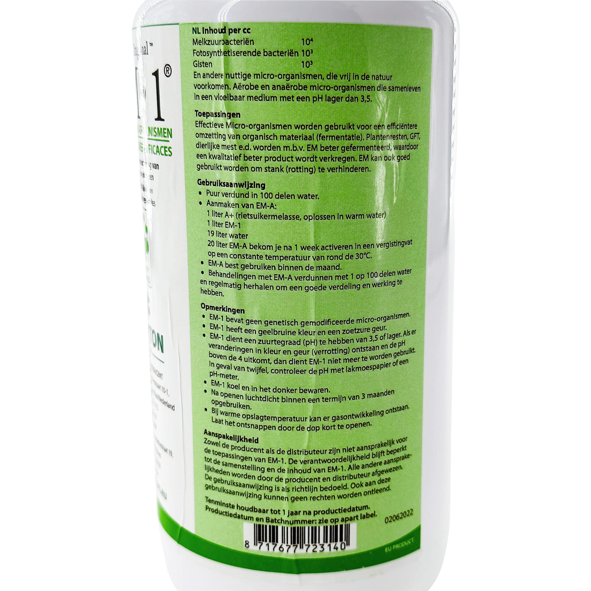 EM-1® solución Madre de microorganismos eficaces | Bidón de 1 L