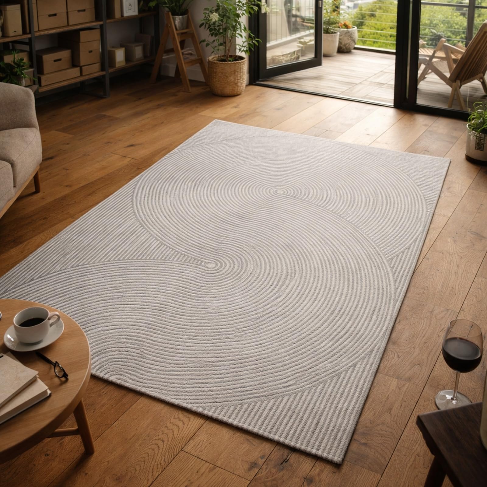 Tapis cuisine anti-salissure gris et blanc tapis salon moderne 70x140 cm
