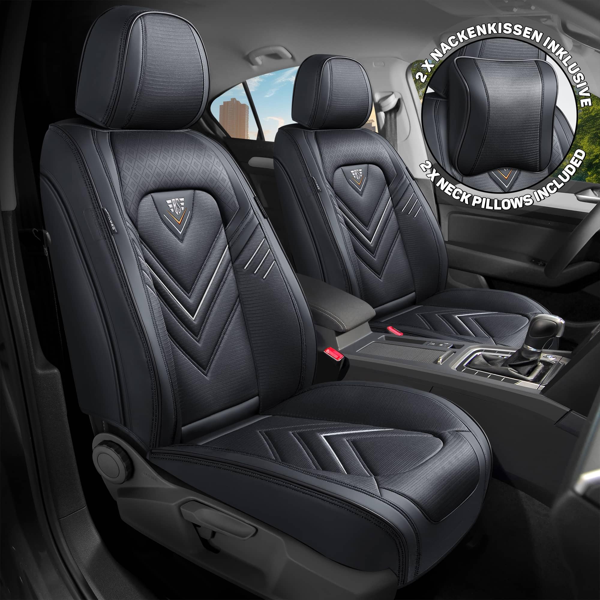 Mitsubishi L200 4 anno di costruzione 2006-16 - Coprisedili compatibili in nero FSL3