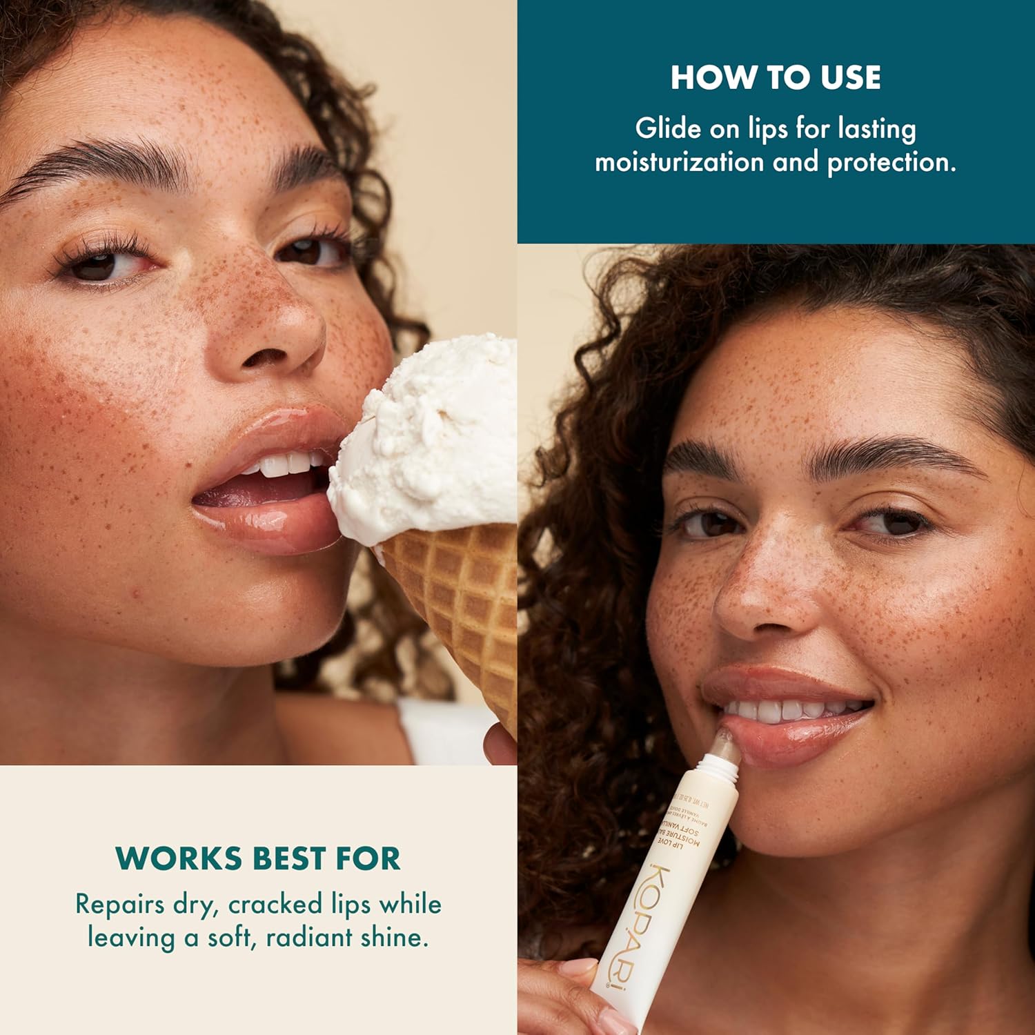 Kopari Lip Love Moisture Balm in Soft Vanilla Shimmer - Ceramide Hydrating Lip Balm with Coconut Oil, Shea & Mango Butters, Clean Vegan, 0.35 oz - Image 7