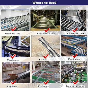 Conveyor Shafts Conveyor Belts Powerless Roller, Gravity Transmission Replacement Part Rollers Guide for Assembly Line And Cat/Dog Fence, 1.3in 1.5in 2in 2.4in Diameter Trailer Roller Bar(Dia 25MM/1''