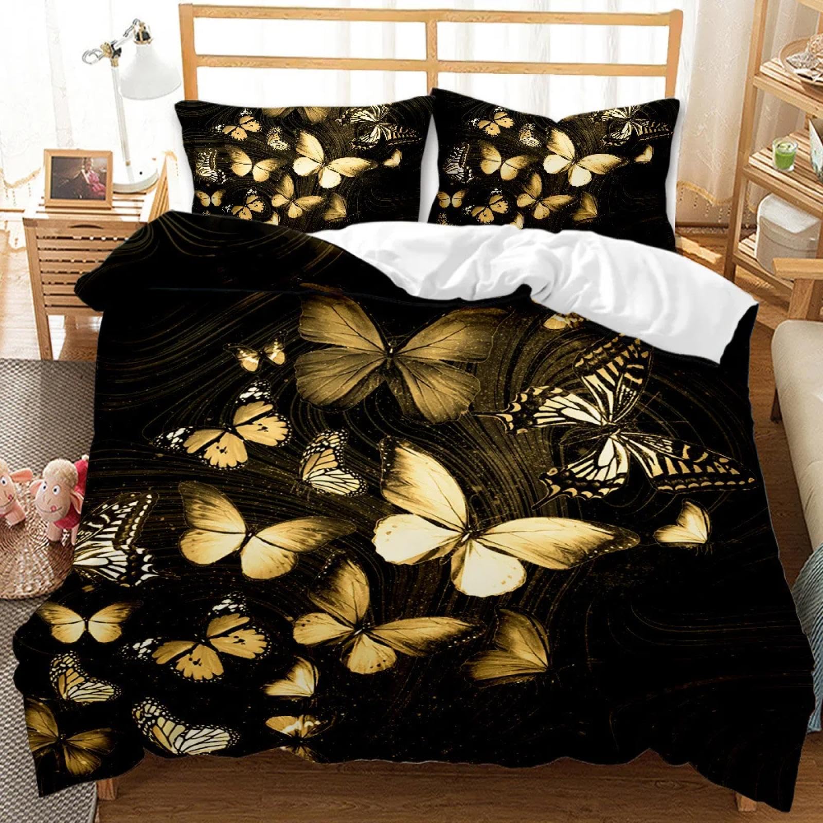 Parure de lit papillon doré pour transformer votre chambre adulte en cocon