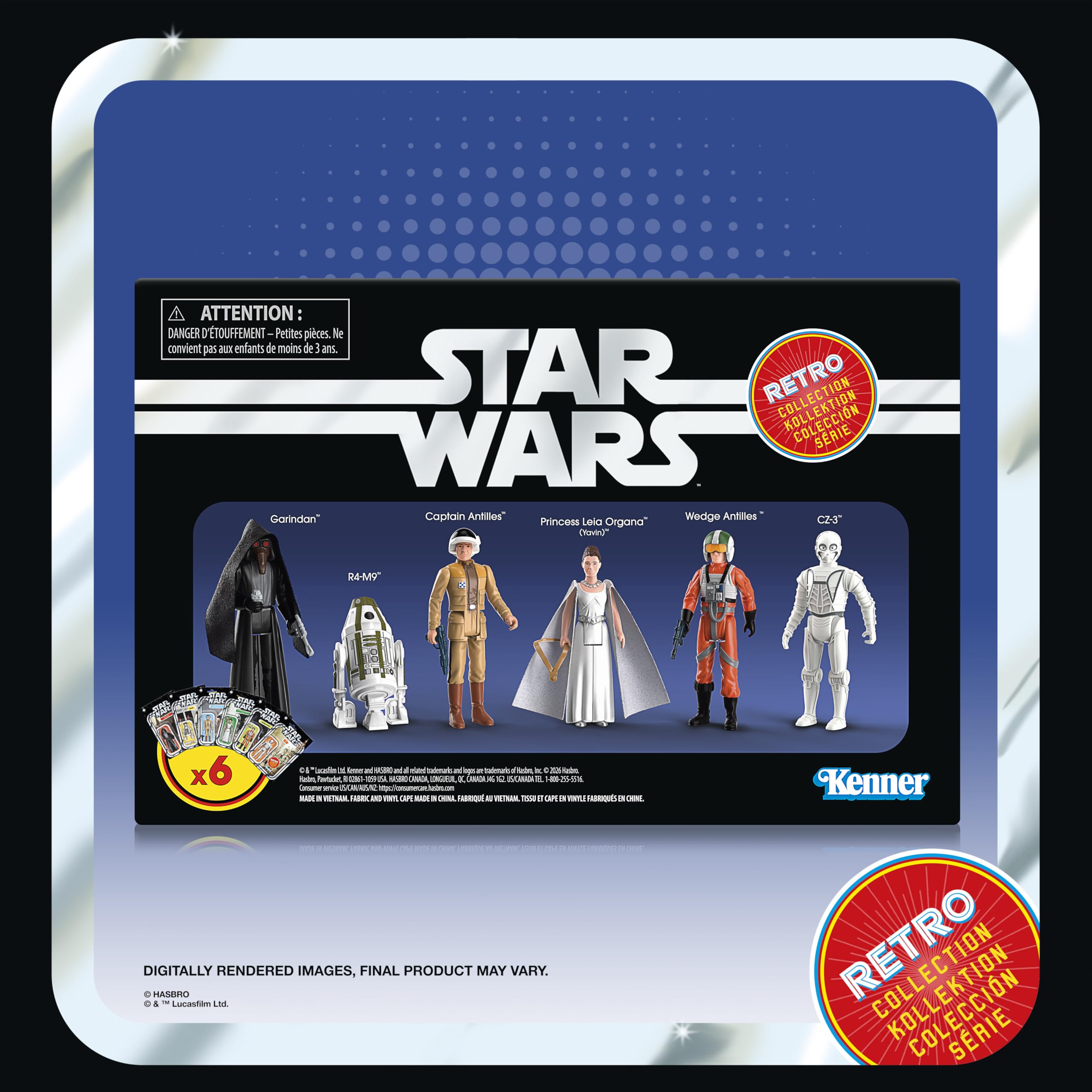 Star Wars La colección Retro, Nueva Esperanza, Pack de 6 Figuras coleccionables de 9,5 cm del Episodio IV