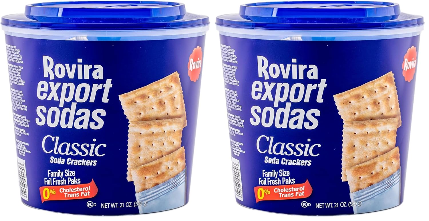 Rovira Export Soda Crackers, 21 oz. Bucket - A Perfect Snack - Great with Tuna Fish Dip or the Conchita Guava Preserves (Pack of 2)