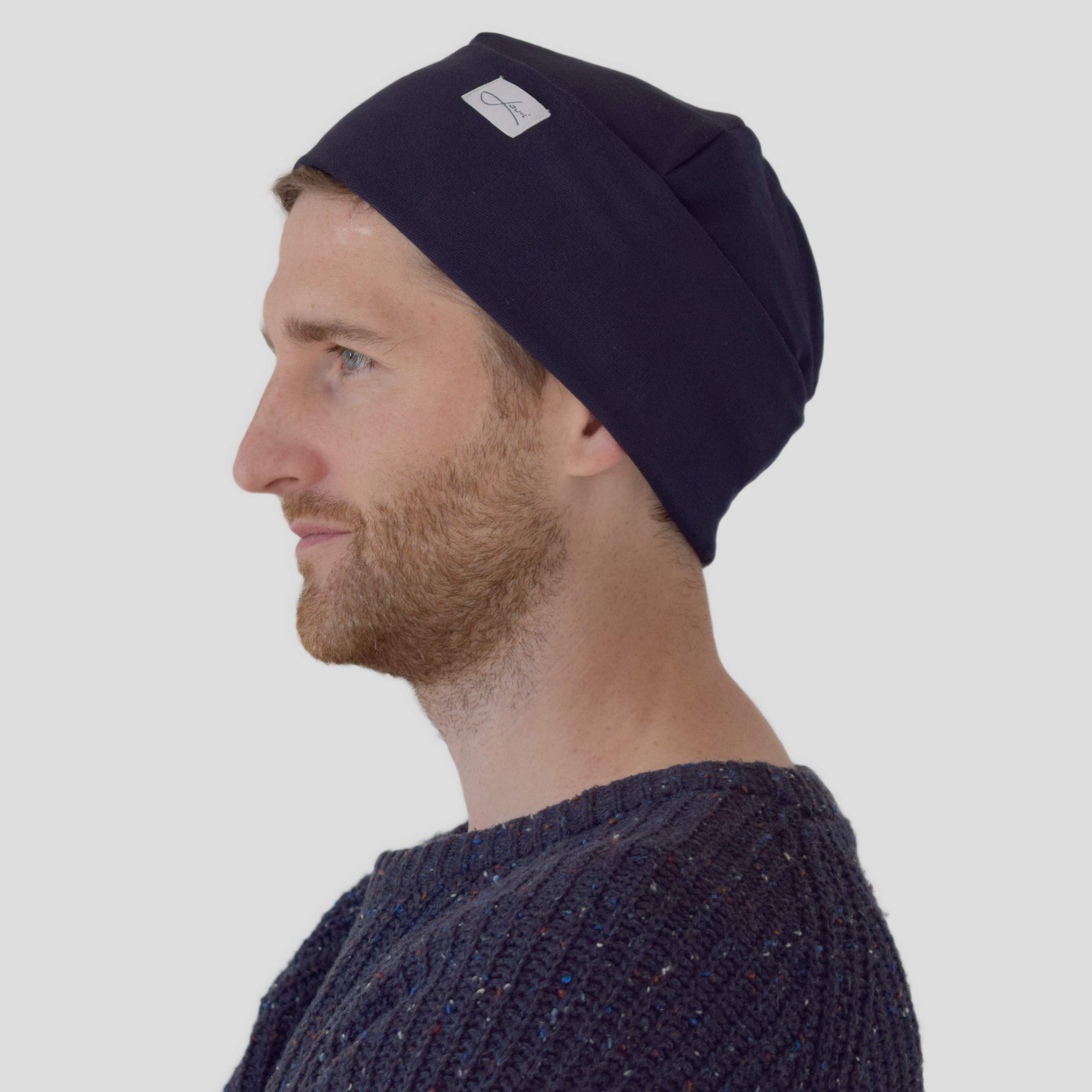 Lou-i Czapka damska i męska, bawełna ekologiczna, czapka beanie, wyprodukowano w Niemczech, niebieski, 61-62