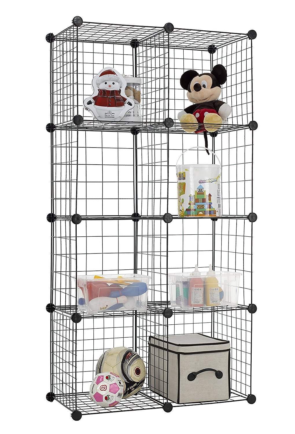 House of Quirk DIY Closet Metal Wire Storage Cubes Organizer (8