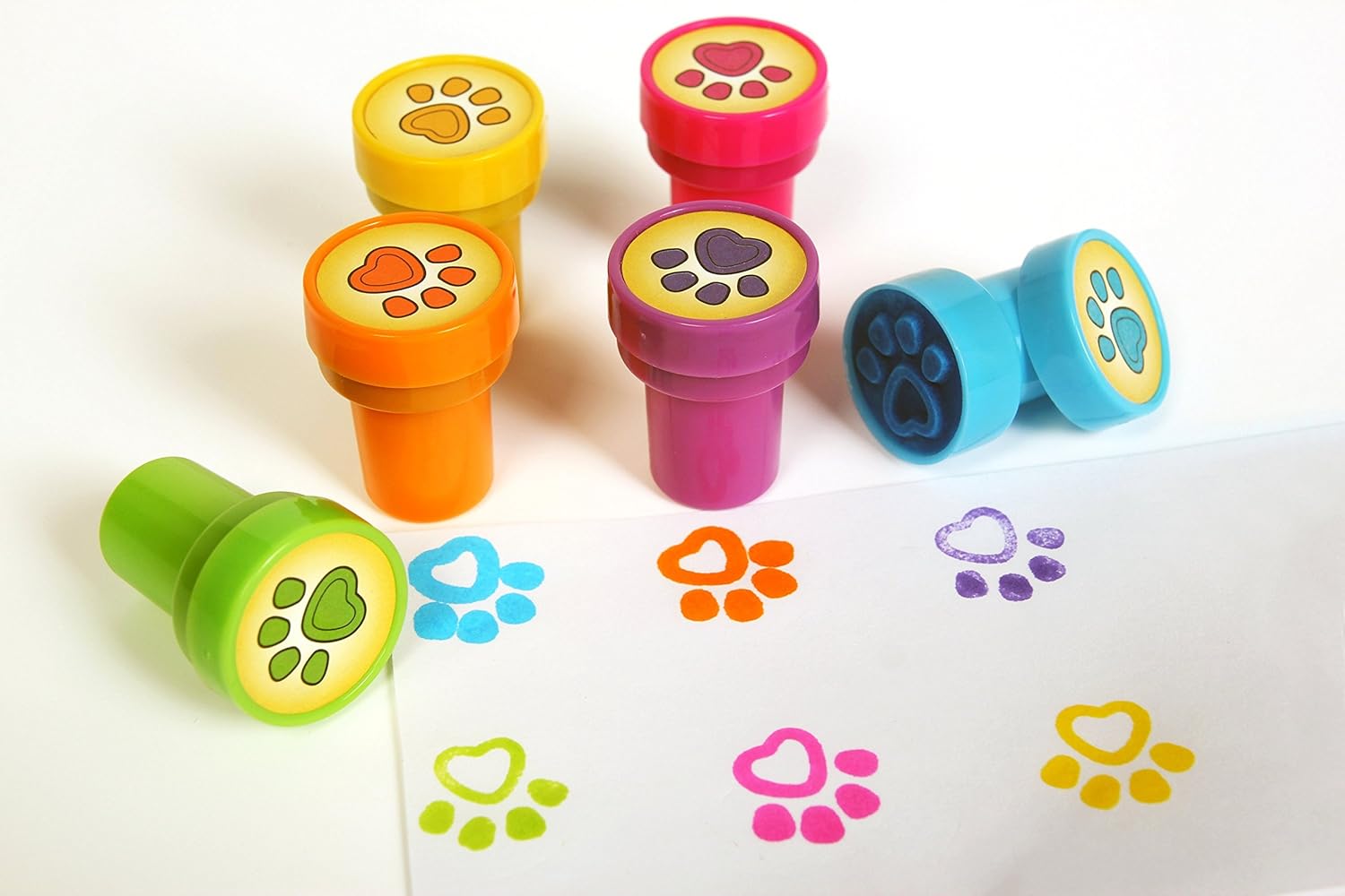 Playscene Dog Paw Self Inking Stamps for Kids (Dog PAW 24