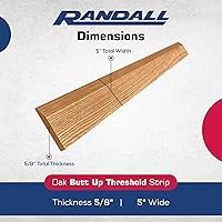 Vista 2 de Umbral reductor de tope de roble preacabado de 5 pulgadas de ancho x 5/8 pulgadas de alto (3 pies)