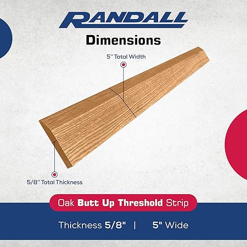 Miniatura 2 de 5 pulgadas de ancho x 58 pulgadas de alto medio umbral de roble preacabado (umbral reductor) (4 pies)