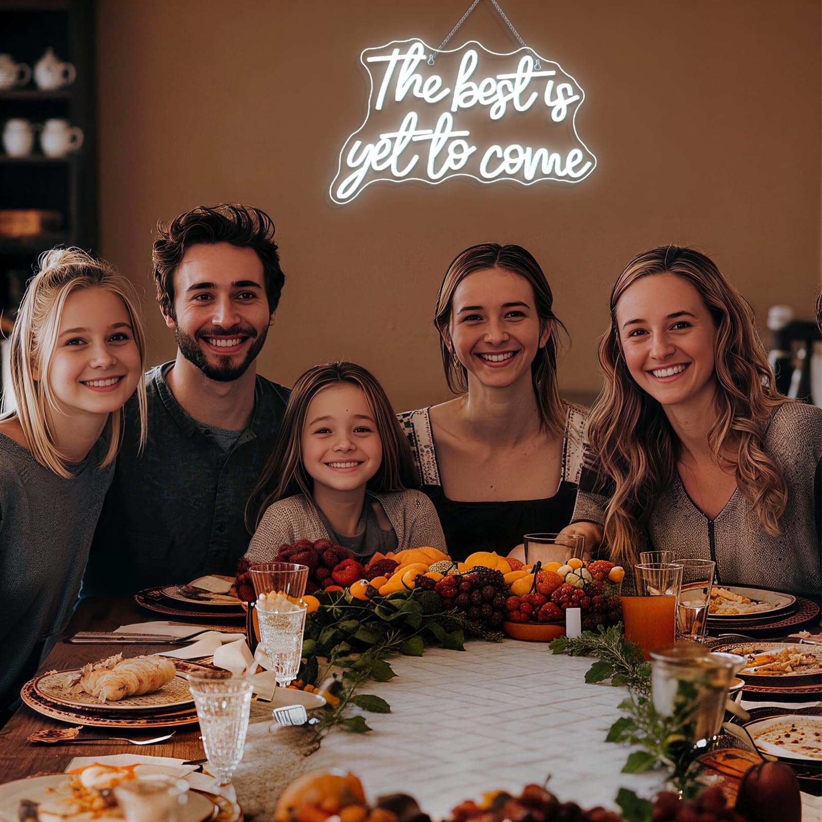 Neonowy znak "The Best Is Yet to Come", biała litera, LED, do dekoracji ścian, USB, słowo, świecące znaki do sypialni, domu, baru, na ślub, przyjęcie urodzinowe, do pokoju dziecięcego