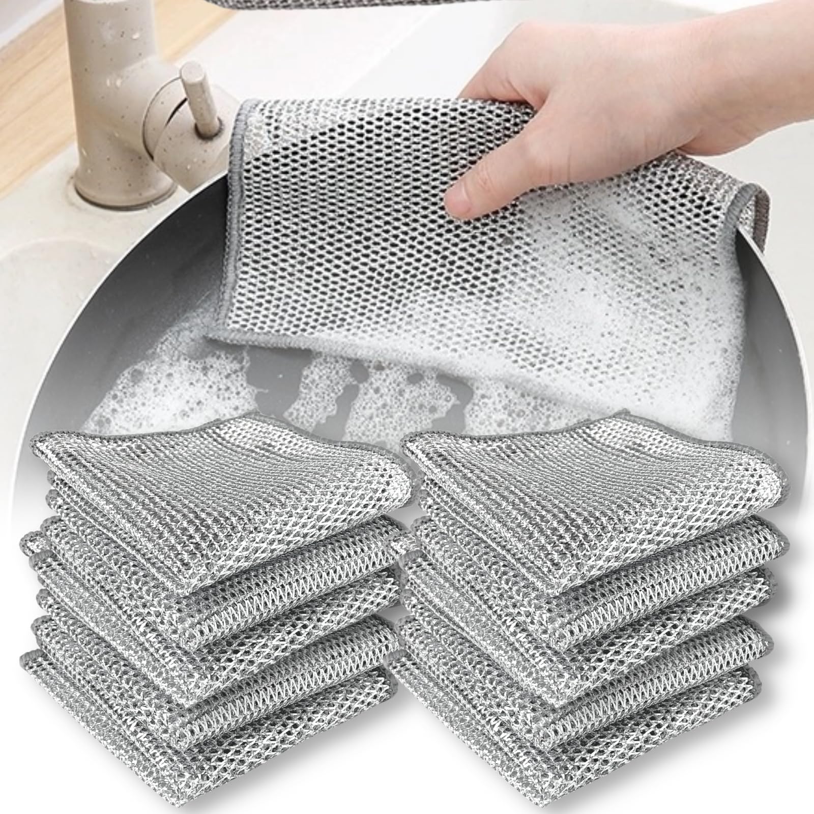 See full amazon price history chart for Mincerfit 10 Pack Multifunctional Non-Scratch Wire Dishcloth, Silver Wire Mesh Knit Cleaning Cloth Wire Dishwashing Rags Wire Cleaning Cloth Wire Dish Towels for Kitchen, Sinks, Pots, Pans Mincerfit 10 Pack Multifunctional Non-Scratch Wire Dishcloth, Silver Wire Mesh Knit Cleaning Cloth Wire Dishwashing Rags Wire Cleaning Cloth Wire Dish Towels for Kitchen, Sinks, Pots, Pans (B0CVV4TLCY) Amazon Price History, Amazon Price Tracker