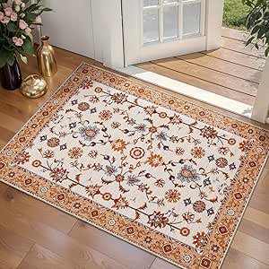 Amazon.com: Tangsoo Floral Small Rug 2x3 Washable Rug for Entryways ...