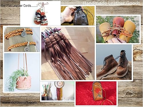 Miniatura 3 de Cords Craft Cordones de cuero con acabado mate plano de 0.118 in para la fabricación de joyas, encaje de cuero Latigo de grano superior, cordón de