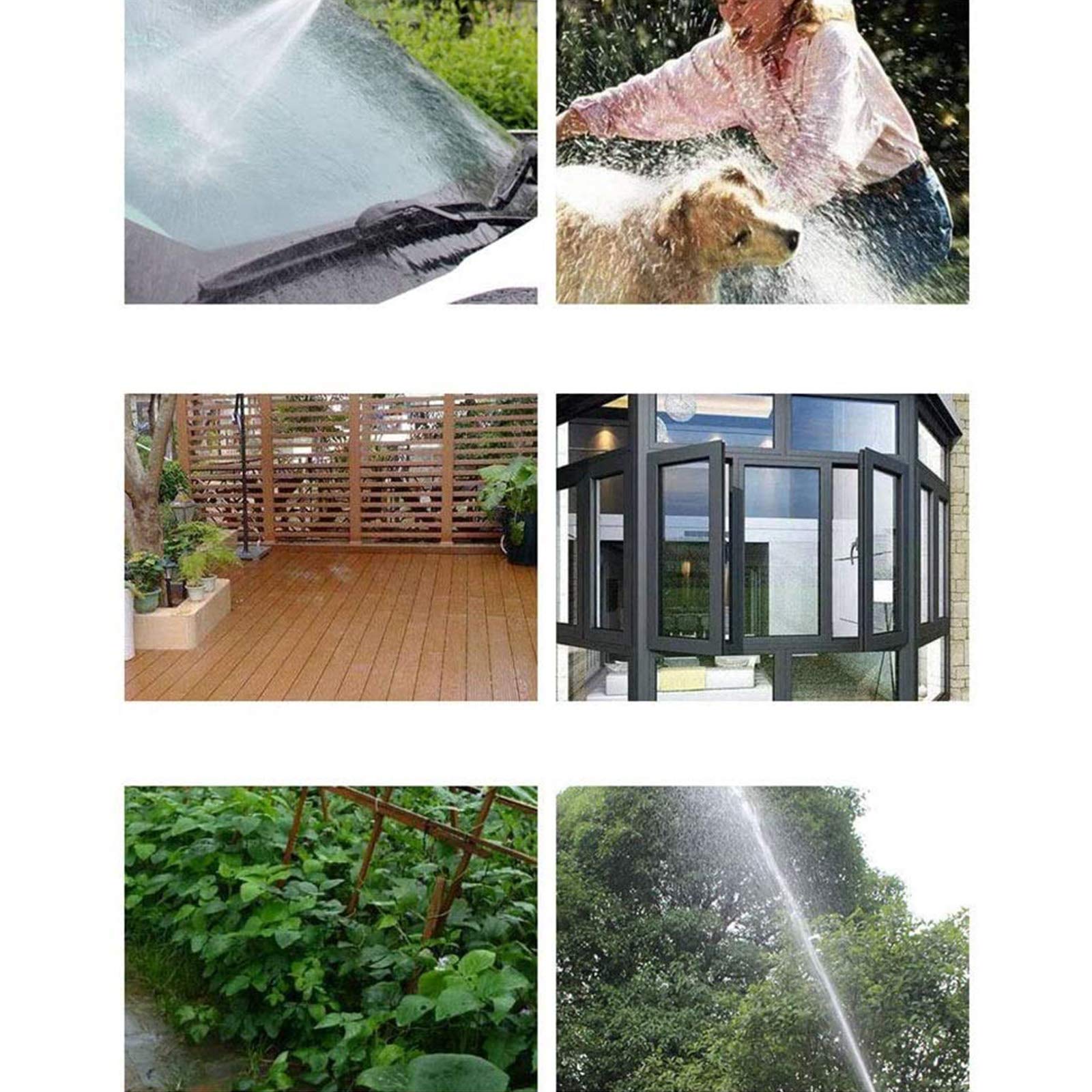 Dehnbarer Wasserschlauch, Flexibler Gartenschlauch, Auslaufsicherer Erweiterbarer Wasserschlauch, Knickfreier Flexibler Schlauch, 8 Funktionen Gartenhanddusche,50FT 15m