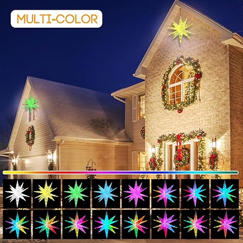 Miniatura 6 de Decoración para árbol de Navidad, luz de estrella morava, aplicación LED Bluetooth y control remoto RGB, luces de estrella con sincronización de