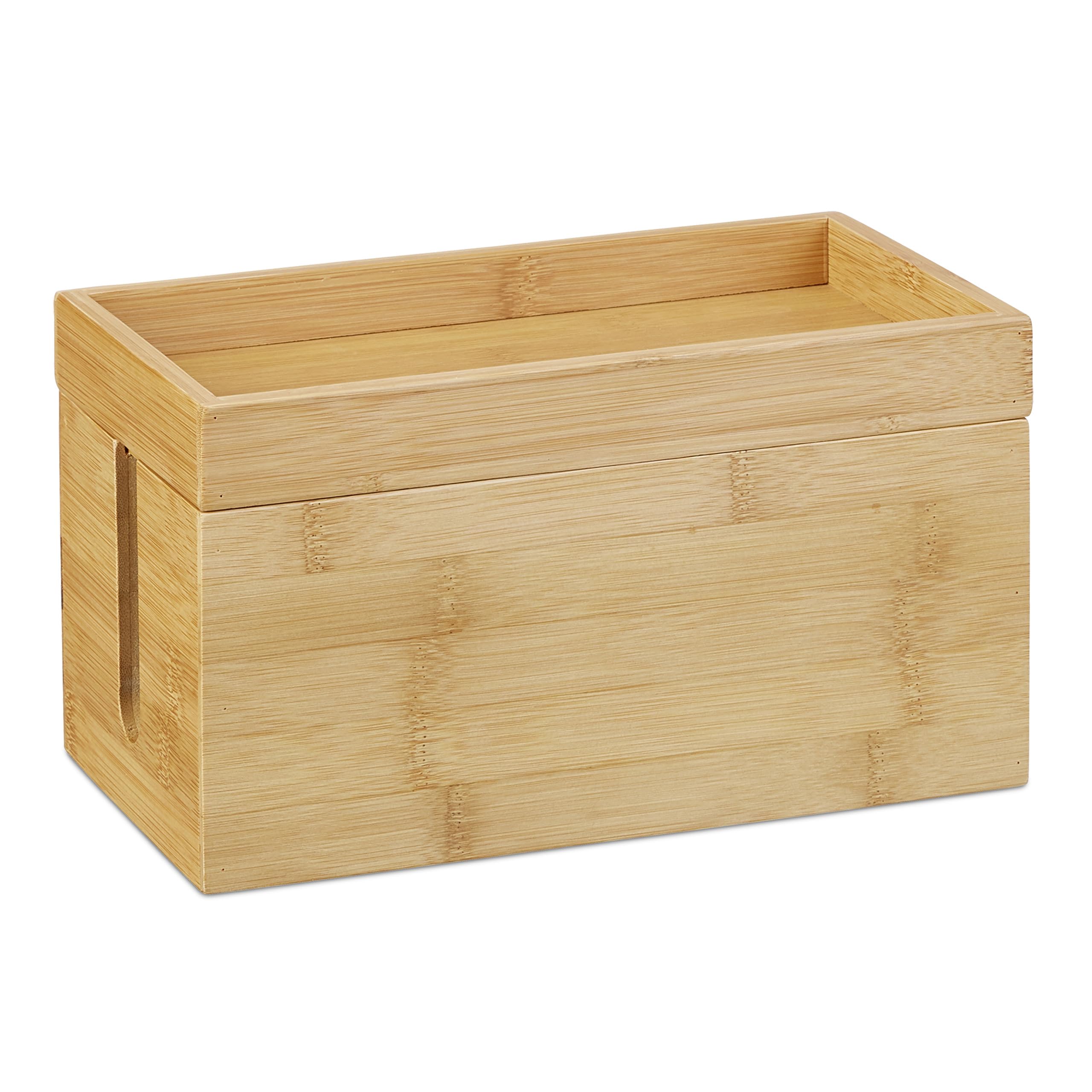 Relaxdays Portaoggetti Ricarica Multipla, Nascondi Cavi, Compatto, Universale, Pratico, HxLxP: 14 x 25,5 x 14 cm, legno