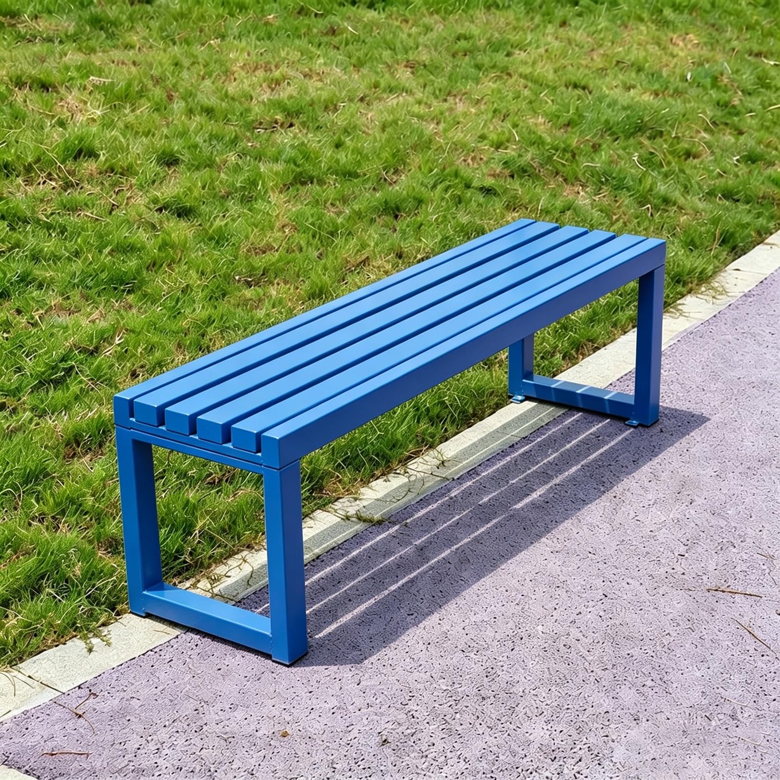 Banco de parque de hierro forjado con diseño moderno elegante para jardín